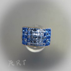 Сребърен дамски пръстен с камъни Swarovski R-256